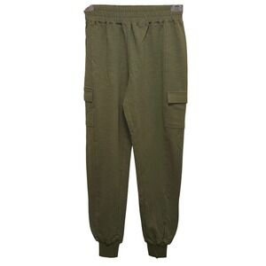 Ruby Ribbon Women Slub Knit Cargo Joggers Pant Olive Green Size S Comfort Lounge